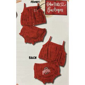 NEW Ohio State Buckeyes Colosseum Red Tank Top Shirt & Bloomers Set 6-12 Mos.